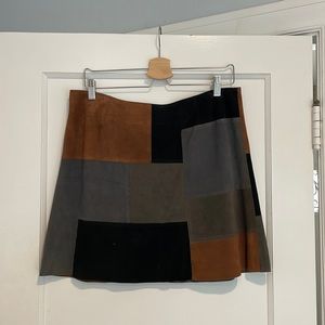M.I.H. Patchwork suede miniskirt